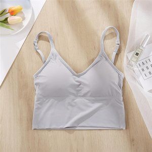 Sold Silver Gray Sexy Smooth Ice Silk Tank Crop Top